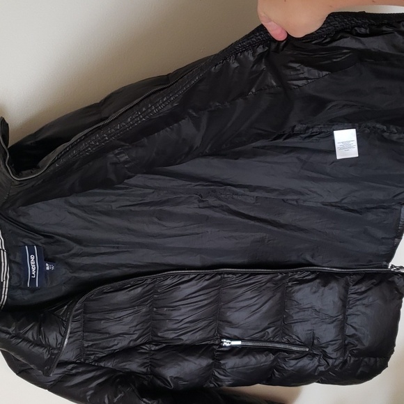 Lands End Down Filled Black Puffer Coat, Winter Coat, Women's Size MP 10-12. - Picture 8 of 12